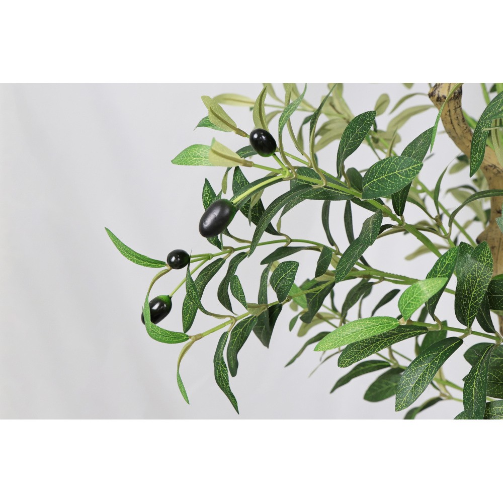 8FT Tall Artificial Olive Tree Large Faux Potted Plant Natural Trunk Lifelike
