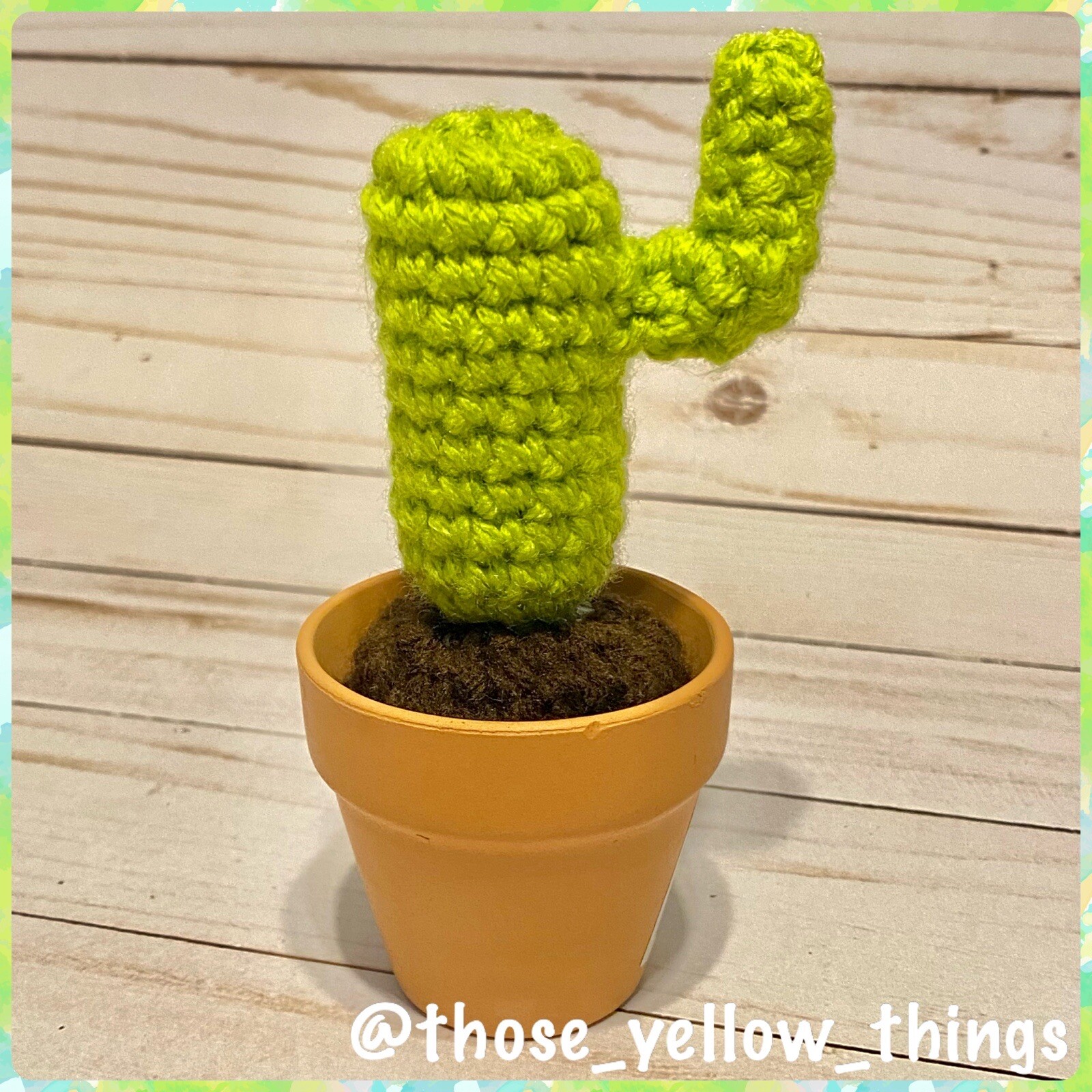 Saguaro Arm Cactus In Pot Handmade Crochet