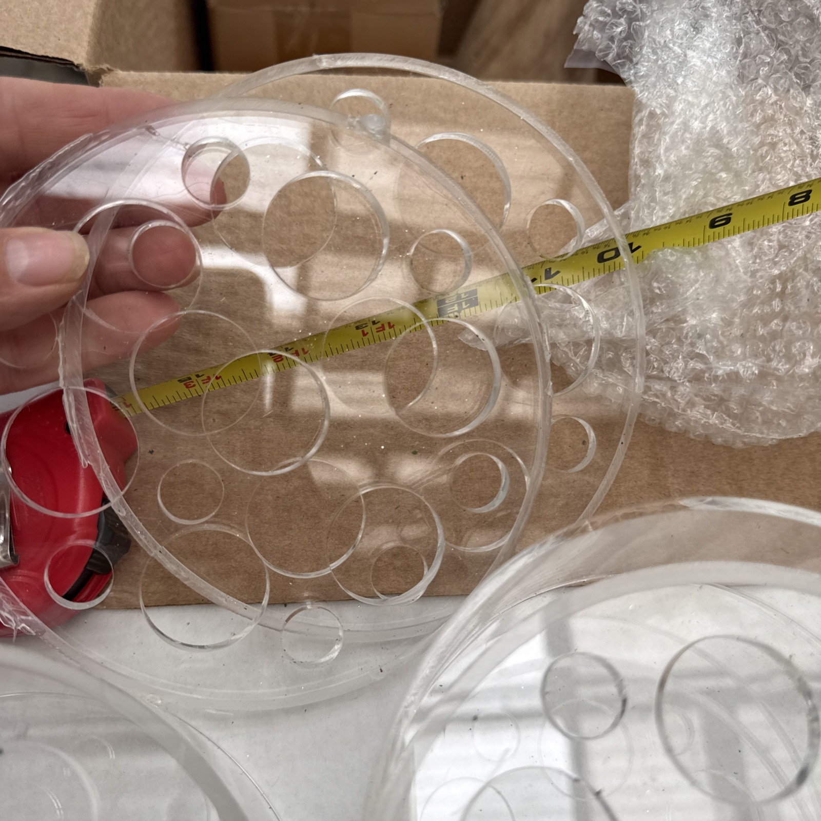 Two 6” Clear Acrylic Low Centerpiece Floral Containers