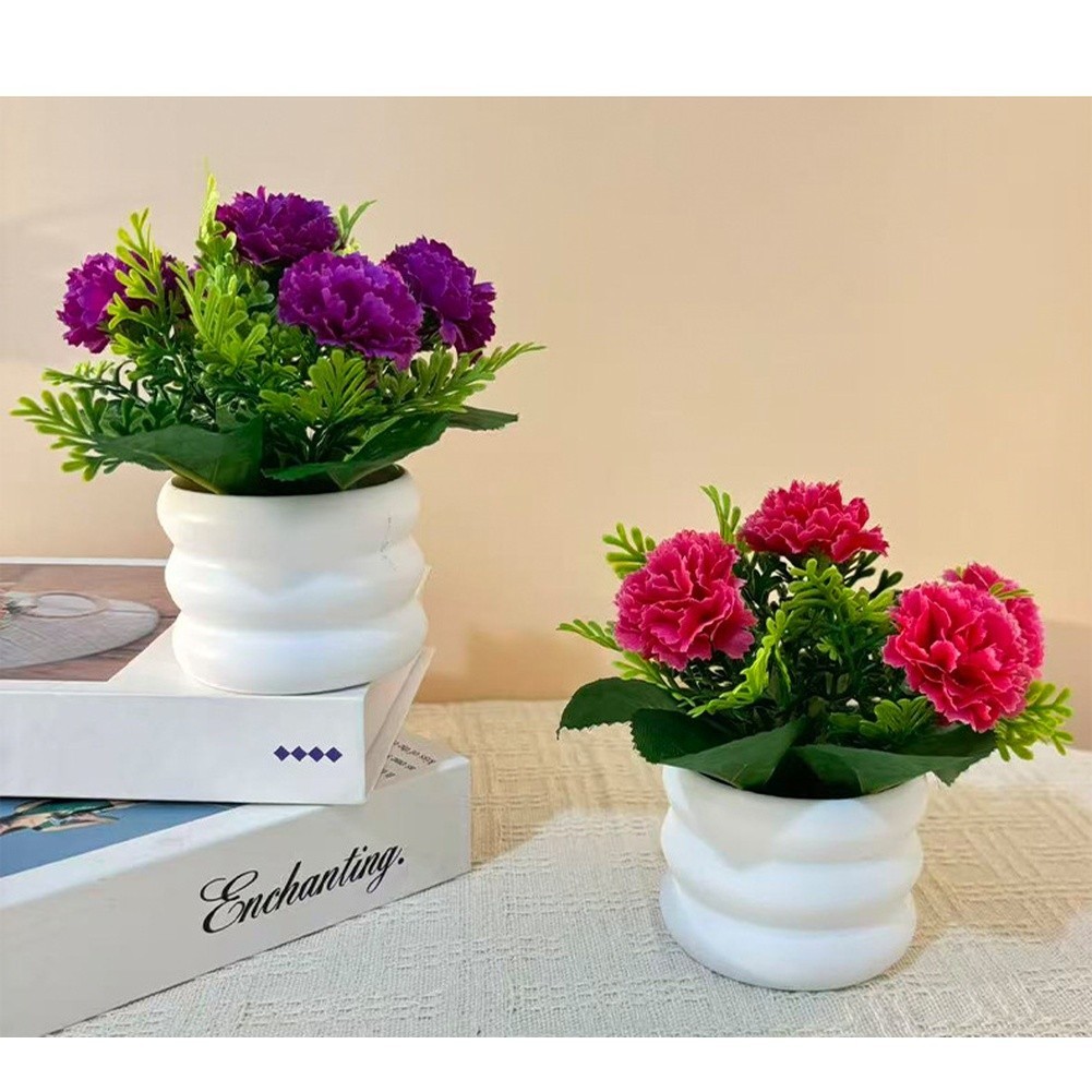 Silk Carnation Flower Arrangement 5 Pack for Living Room Bedroom Decor