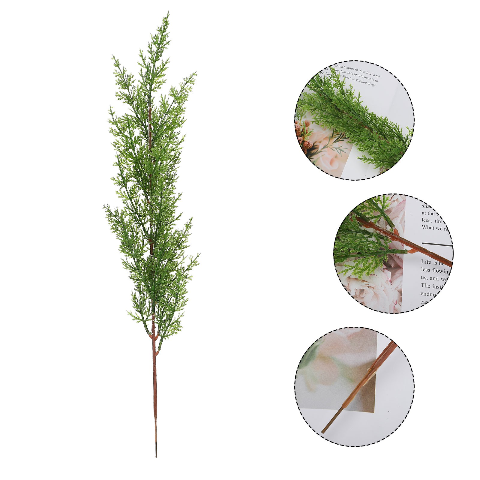 42cm Artificial Cypress Spray Plastic Green Leaves