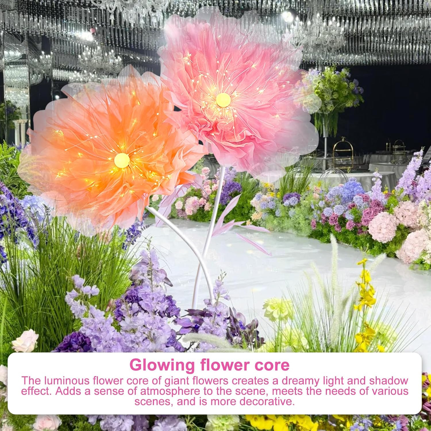 DIY Giant Peony Flower Kit with Glowing Core for Wedding & Home Decor