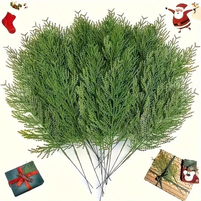 24pc Artificial Plants Pine Branches Evergreen Pines Leaves Sprigs Christmas