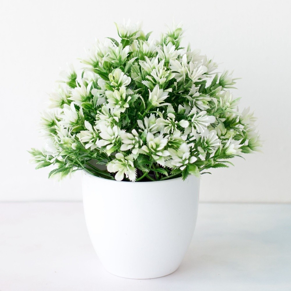Lifelike Faux Potted Flowers Silk Plant for Hotel Lobby Reception Styles