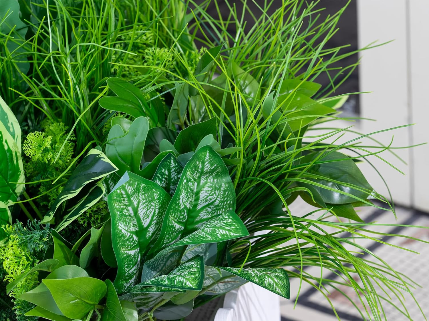 18PCS UV Resistant Faux Outdoor Plants for Patio, Garden & Home Decor