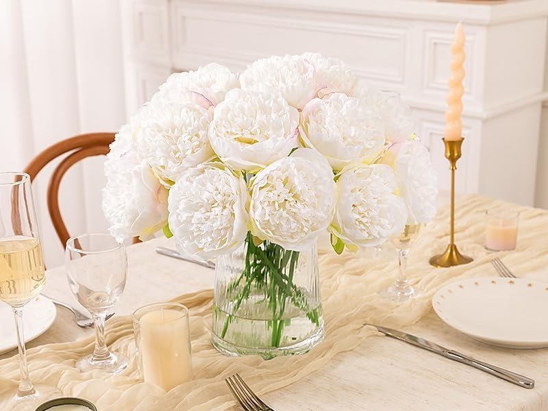 Lightweight 20pcs Artificial Peony – Dust and Fade Resistant Floral Elegance