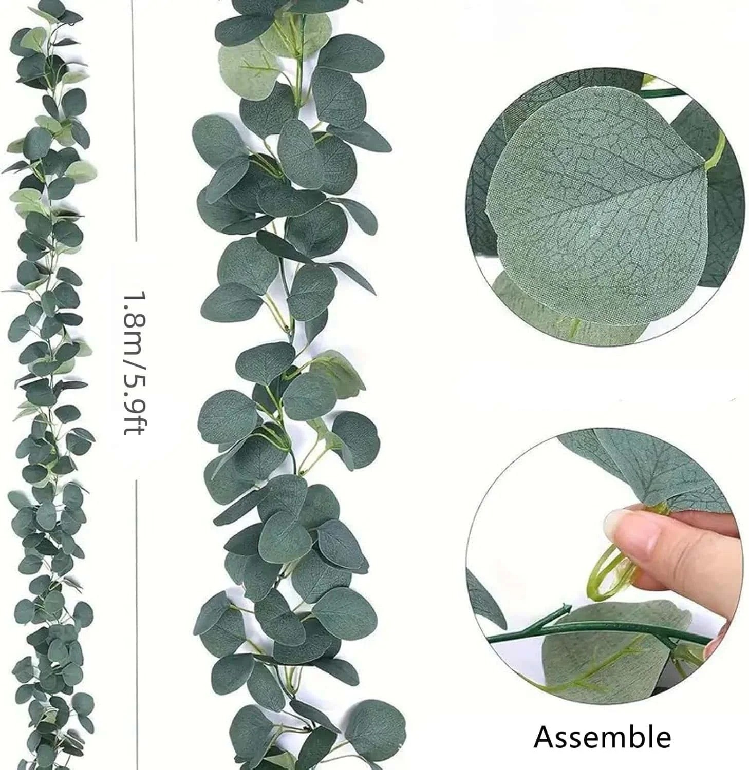 180cm Artificial Eucalyptus Ivy Garland Money Tree Vine Green Home Decor