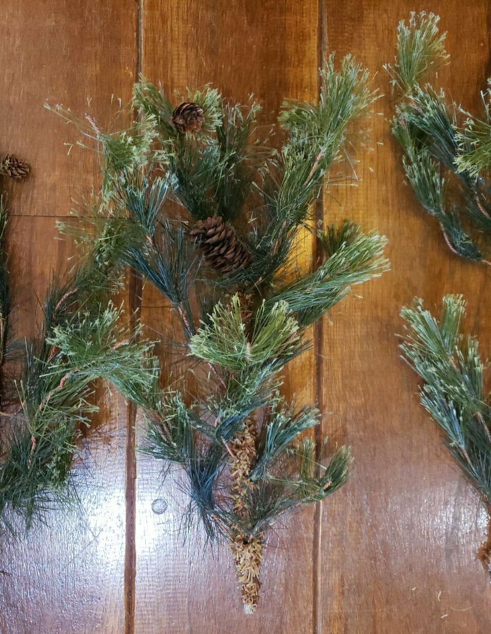 3 Realistic Green Pine Pinecone Wreath Christmas Filler Decor Branches 19″ PLUS