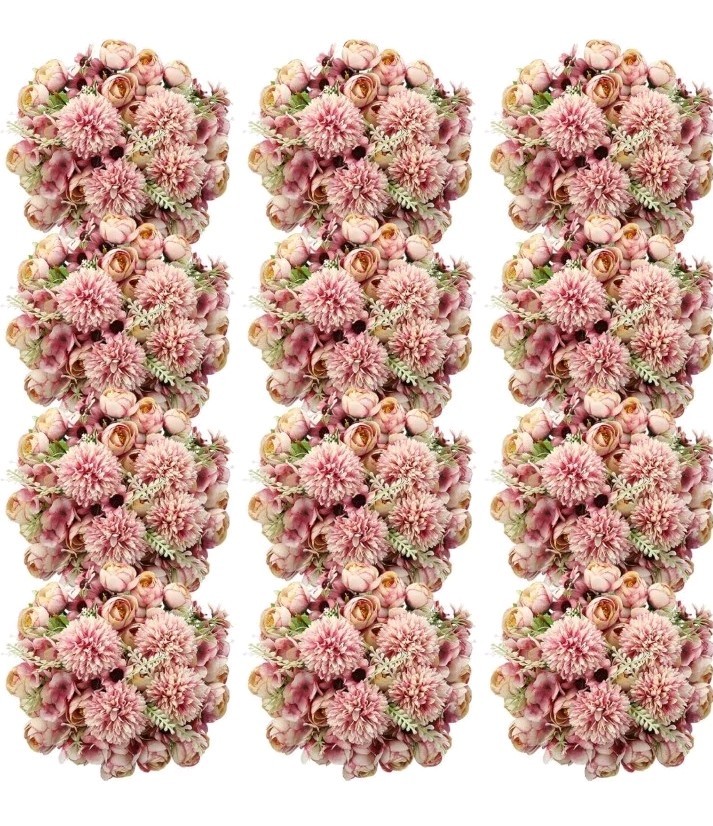 Tigeen 11 Bundles Peonies Artificial Flowers Faux Roses Silk Flowers