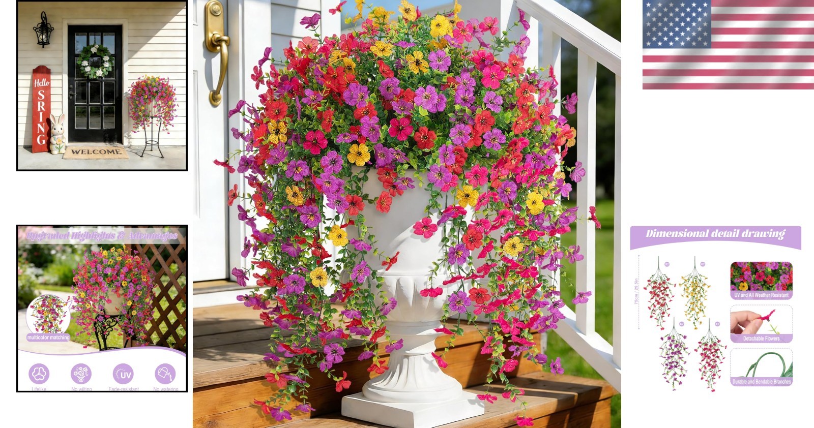 Realistic Fake Daisy Plants – 8 PCS Assorted Colors