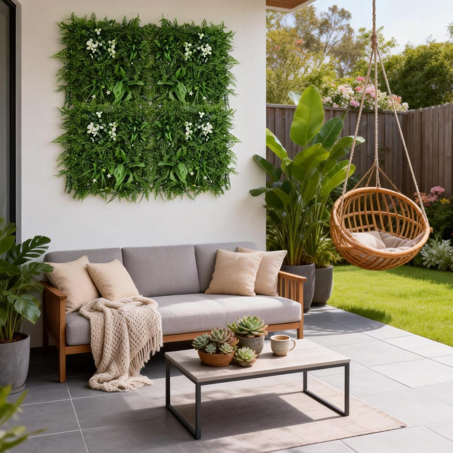 4/8/12X Artificial Greenery Wall Hedge Grass Fence Plant Fake Mat Foliage Panels