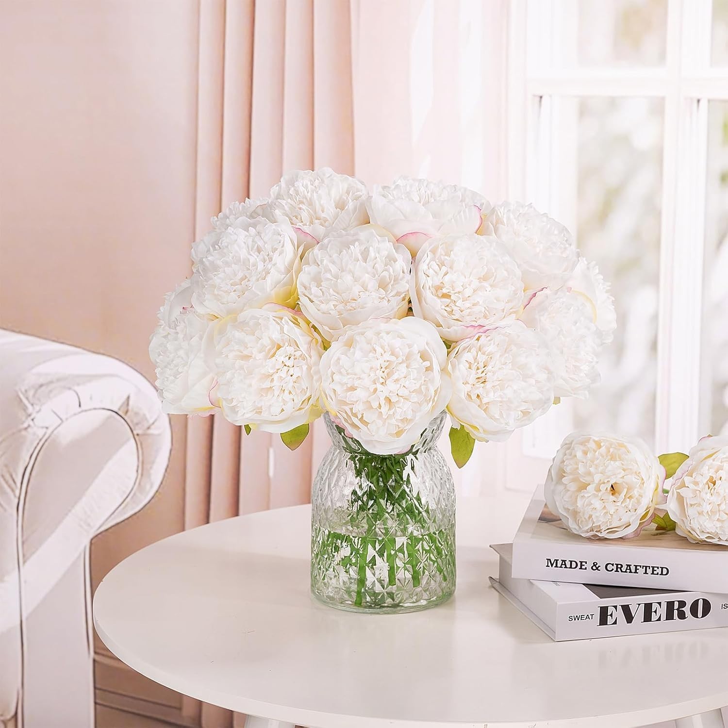 Lightweight 20pcs Artificial Peony – Dust and Fade Resistant Floral Elegance