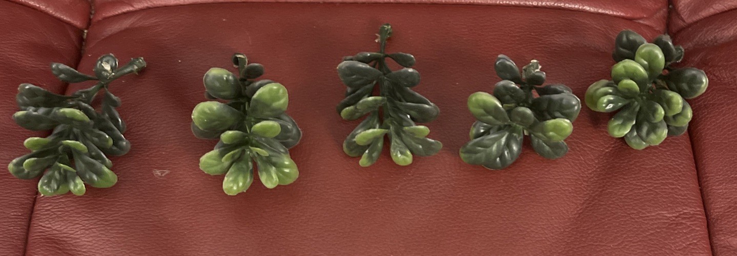 Vintage Plastic MCM Faux Greenery Retro Crafts Acorn Nuts Fruit Leaves 28 Piece
