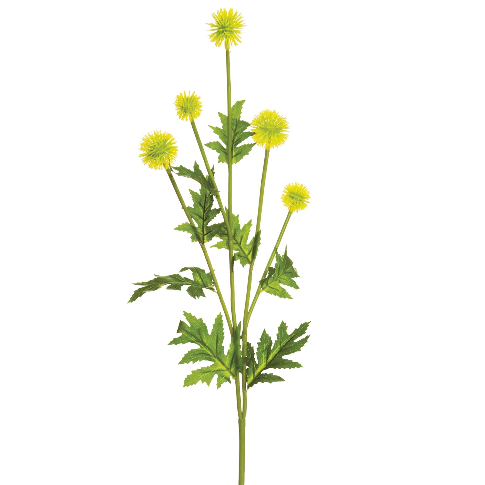 Globe Thistle Artificial Floral Spray – 28.25″ – Yellow
