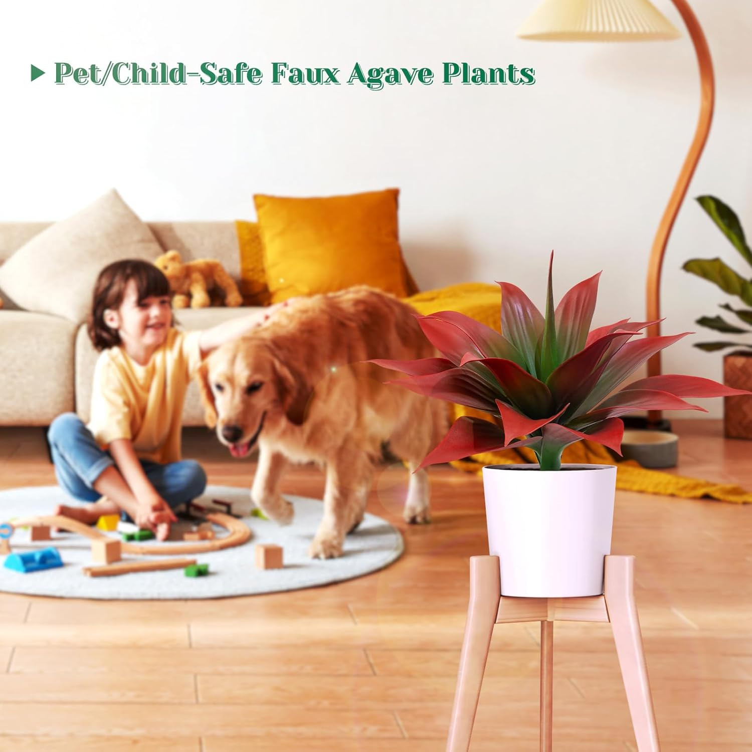 16″ Faux Agave Plant 2-Pack – UV Resistant Tropical Decor for Indoor/Outdoor