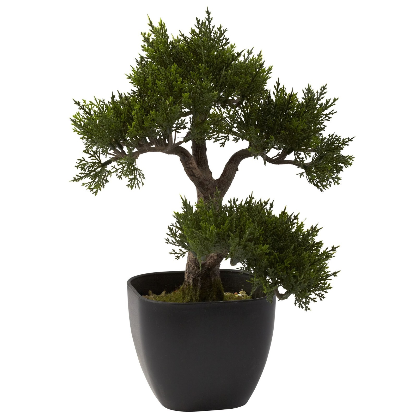 15-Inch Cedar Bonsai Artificial Tree – Lifelike Green Decor for Home & Office