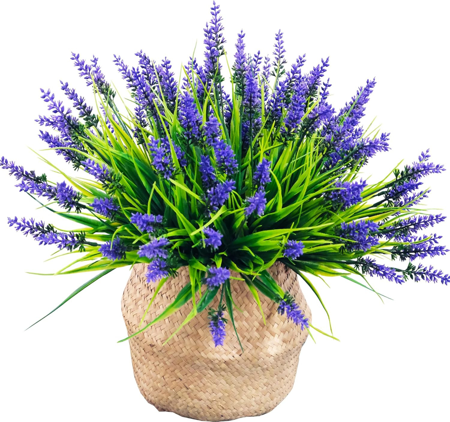 Rowfad 22 Pcs Artificial Outdoor Flowers UV Resistant Lavender Fake Greenery Pla