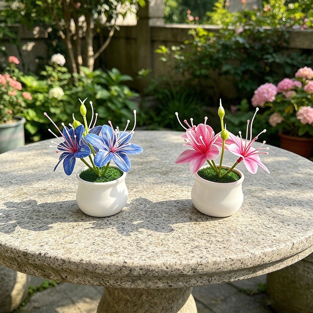 Soft Rubber Like Artificial Jasmine Flower Pot 10.5cm for Modern For Home Decor