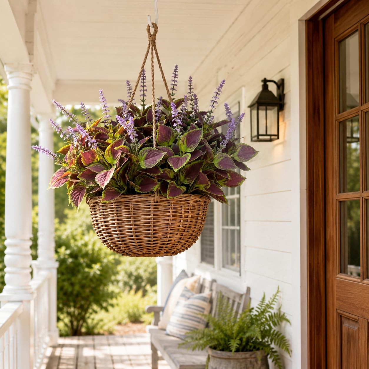 Artificial Coleus Flowers for Outdoor Planters, Realistic Faux Plant with Full