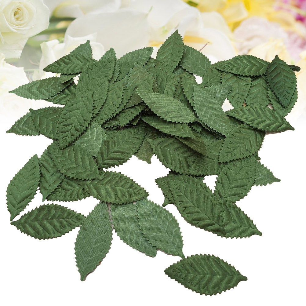 100Pcs DIY Accessories Artificial Silk Leaf Reusable Green Wedding Garland