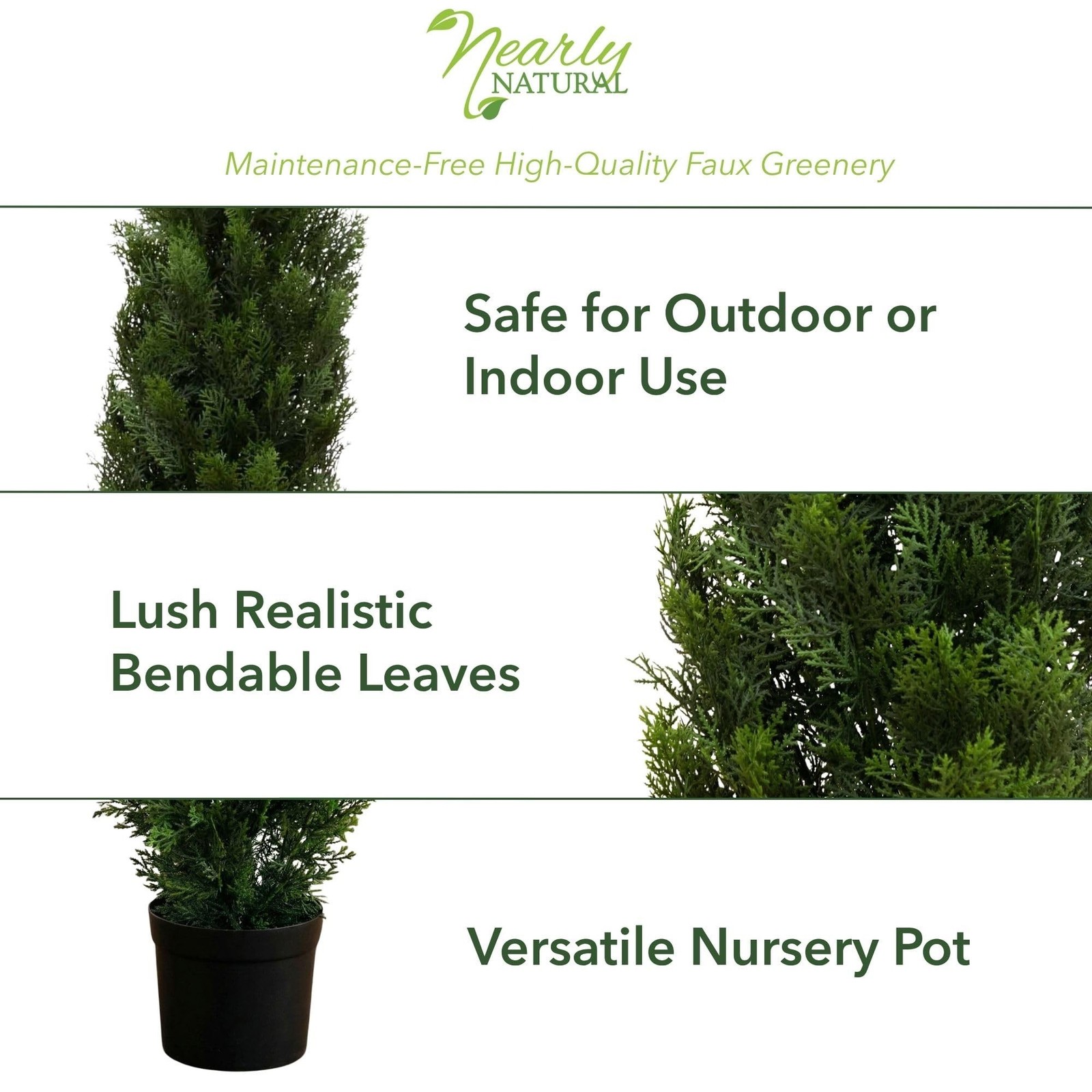 Nearly Natural 4ft Faux Cedar Tree with Nursery Planter – UV Resistant Artifi…