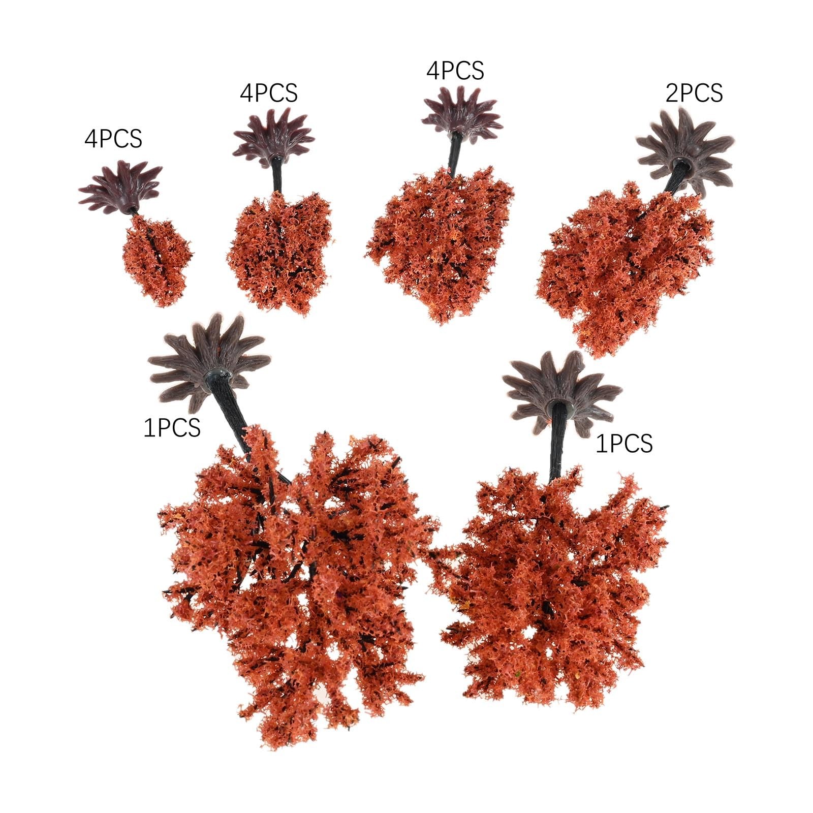 16 Pcs Miniature Model Trees with Base Fake Artificial Trees Scenery Railroad…