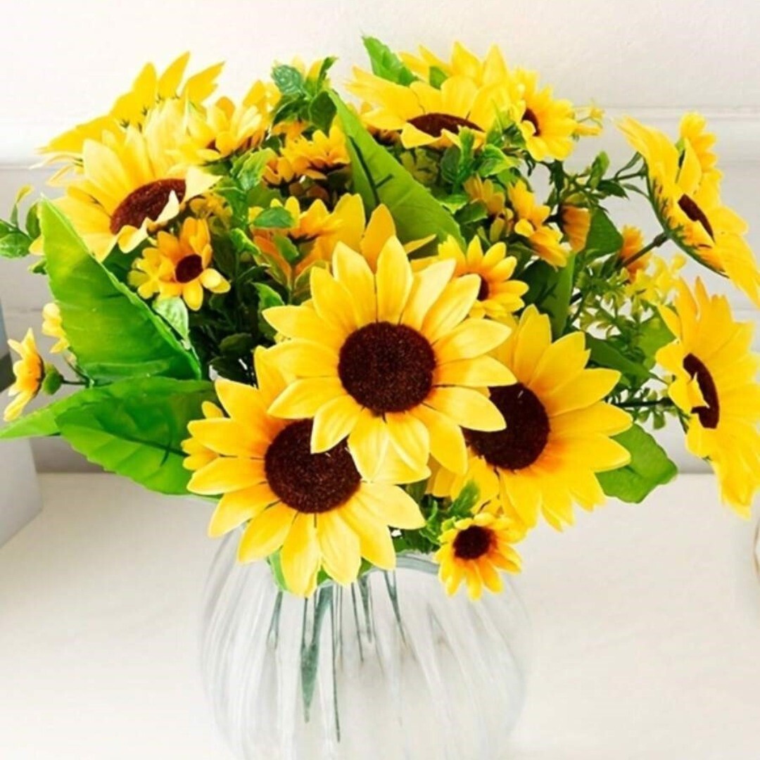 26 Heads Artificial Silk Sunflower Bouquet Flowers Home Decoration Wedding Decor