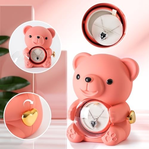 Adorable Teddy Bear with Real Preserved Rose – Elegant Gift Box for Mother’s Day