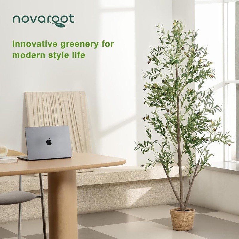 Artificial Olive Tree Indoor Plant W/ Moss Fairy Lights Low Maintenance Decor US