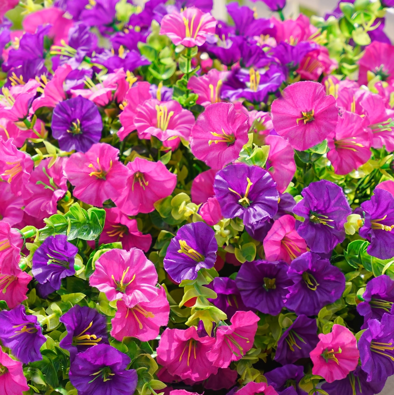 Artificial Silk Outdoor Plants Flowers for Summer Outside Decoration 12 Bundl…
