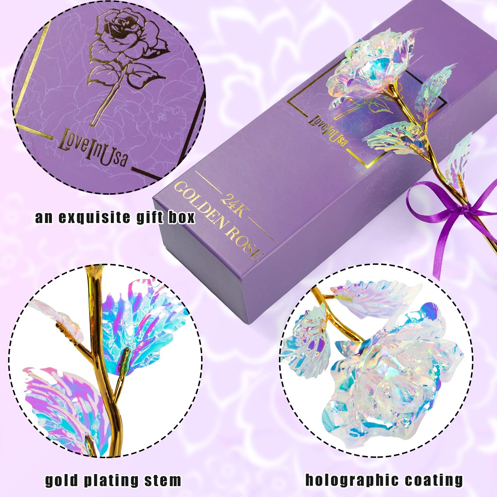 Artificial Galaxy Rose Flower Gifts for Mom /Daughter/ Girl Friend-Romantic gift
