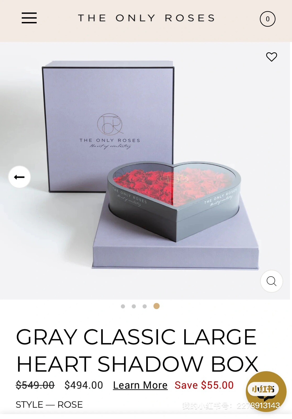 The Only Roses | Petite Round Black Hat Box with Single Pink Everlasting Rose
