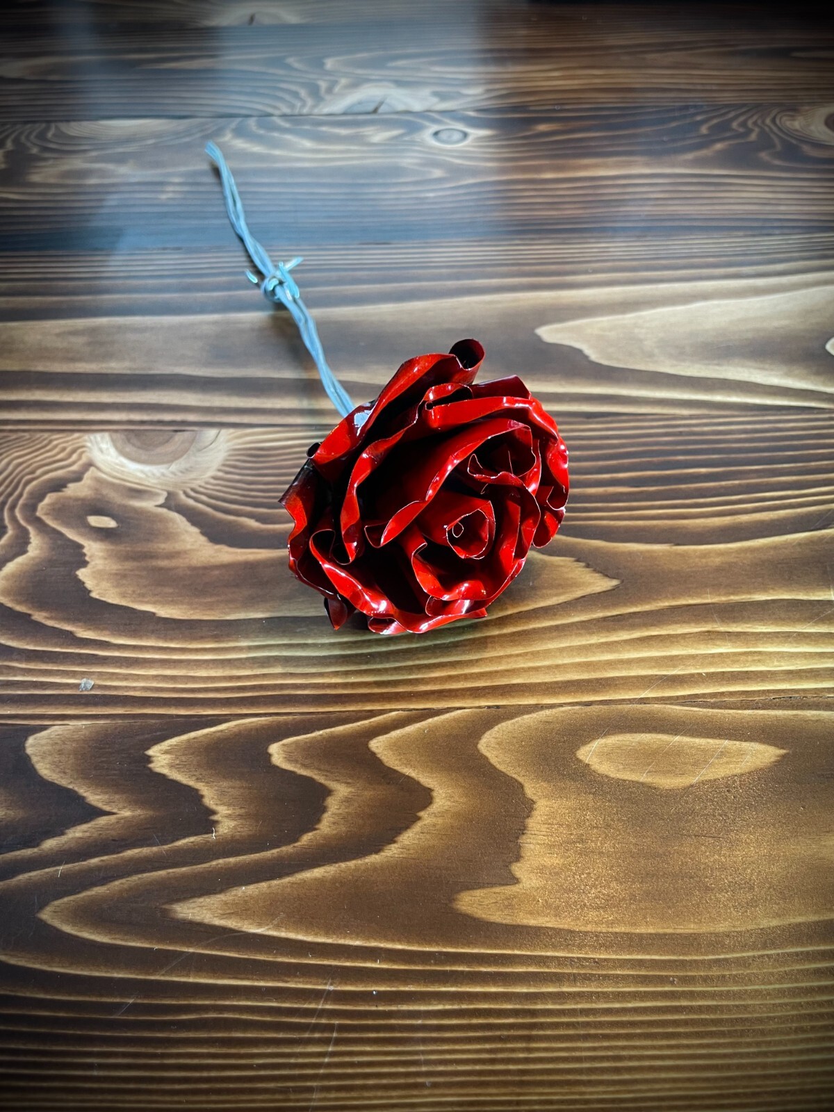 VALENTINES Day Hand Crafted welded metal ROSE or ROSES Love GIFT W/Thorny Stem !