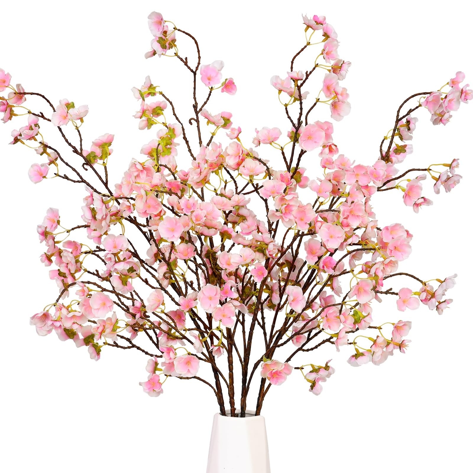 Artificial Cherry Blossoms Silk Stems 40 Inch Light Pink Set of 3 Wedding Decor