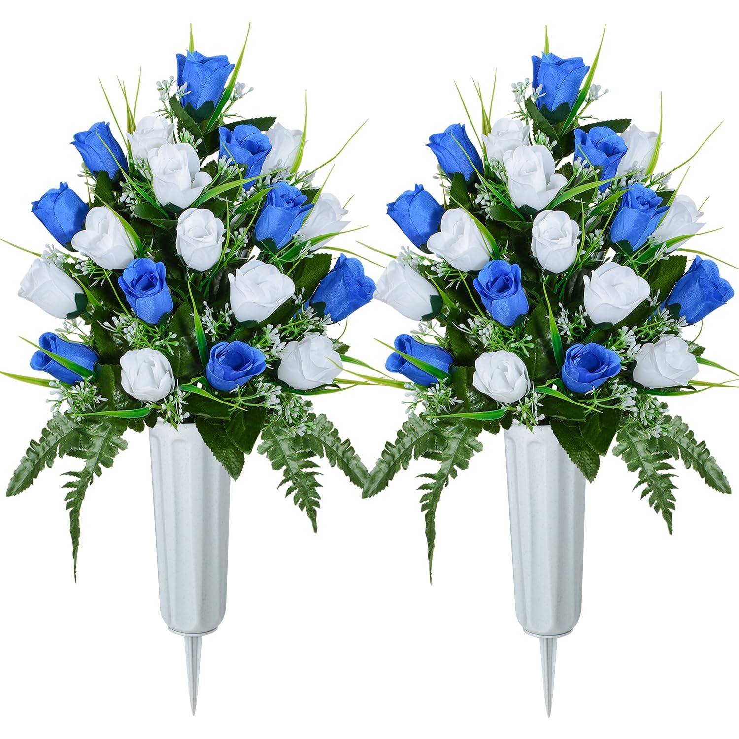 Artificial Cemetery Flowers, Grave Decorations Roses, Memorial Flowers Bouque