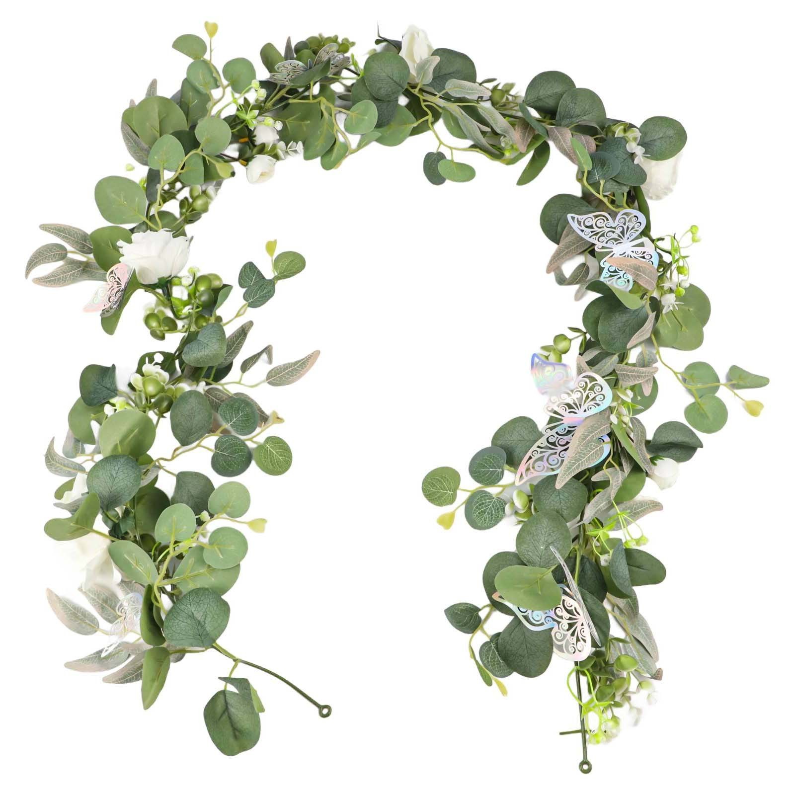 5 9 FT Wedding Decoration Flower Vine with Butterflies for Centerpieces