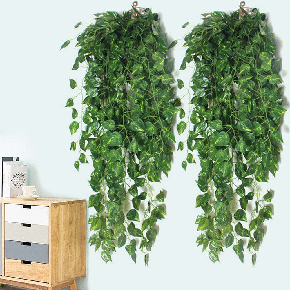 1/2/4 Pcs Artificial Ivy Leaf Plants Vine Hanging Garland Fake Flower Home Decor