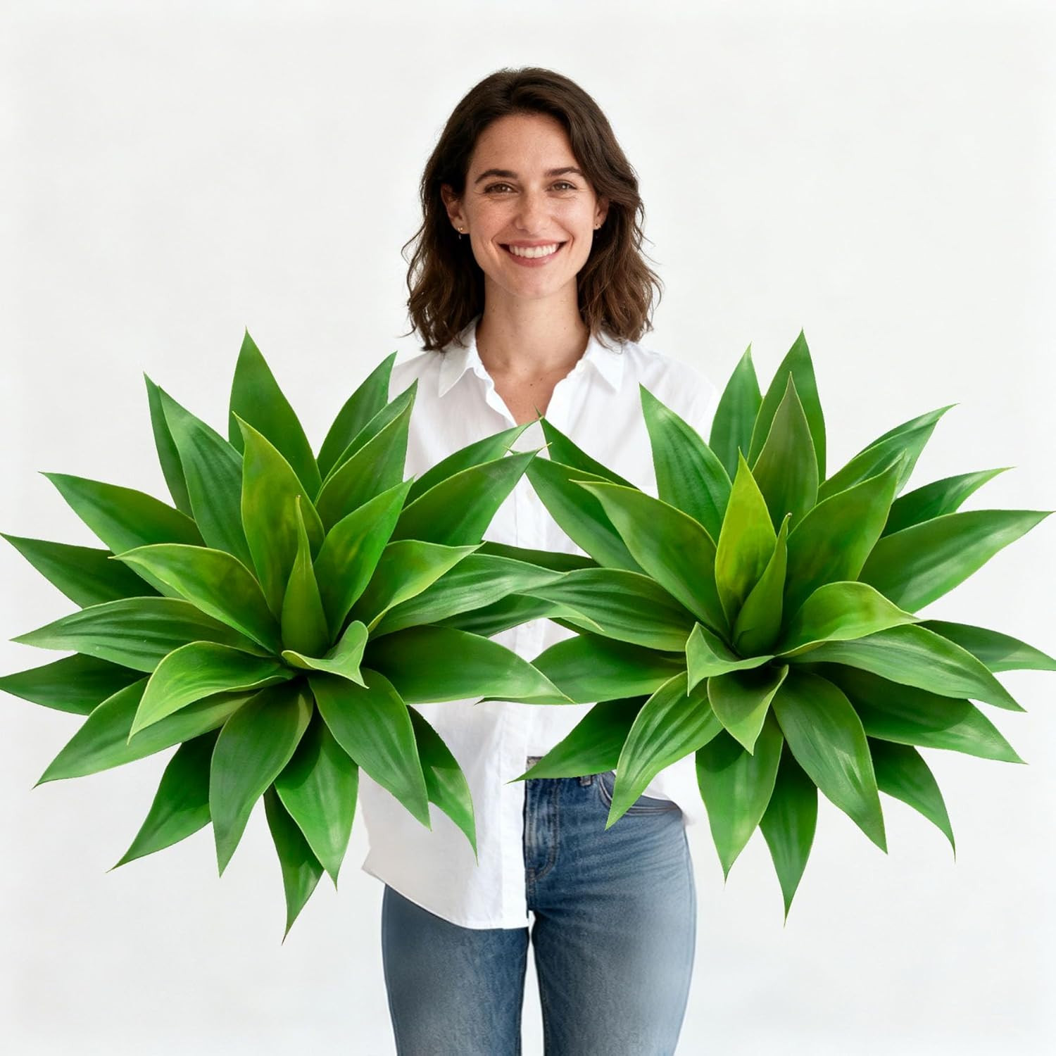 UV Resistant 28” Artificial Agave Plants – 2 Pcs for Indoor/Outdoor Use
