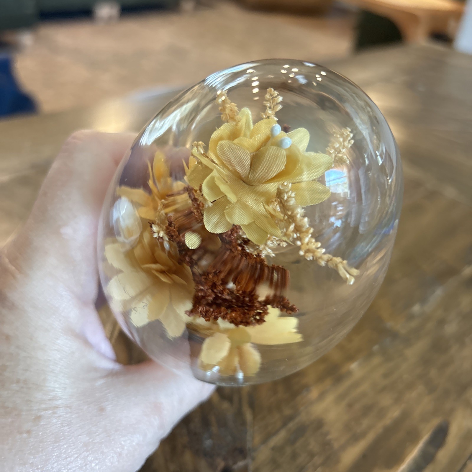 Vintage Dried Flowers Glass Bulb Cork Base