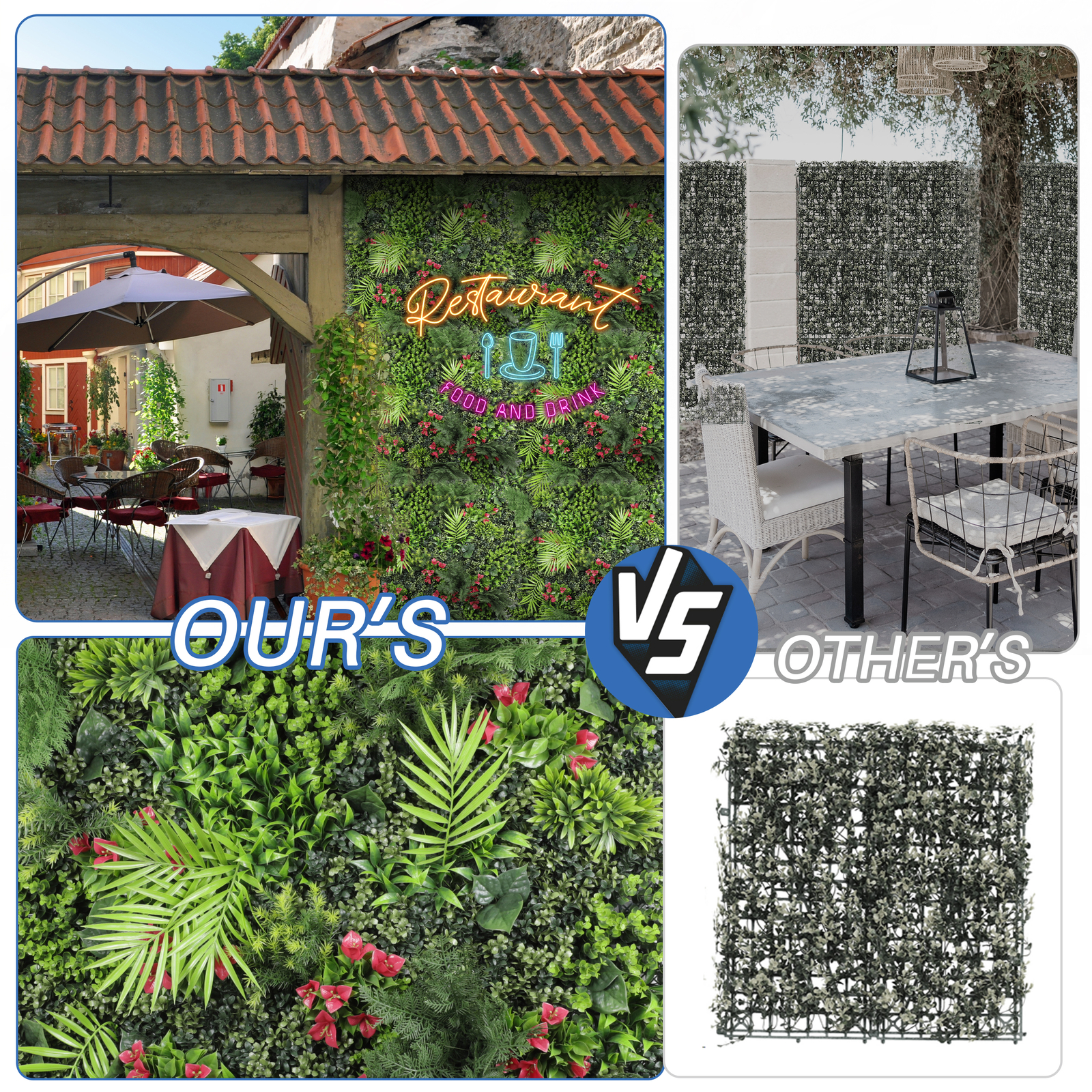 40×40″ Artificial Plants Mats 3D Mixed Greenery Boxwood Wall Hedge Decor Panel