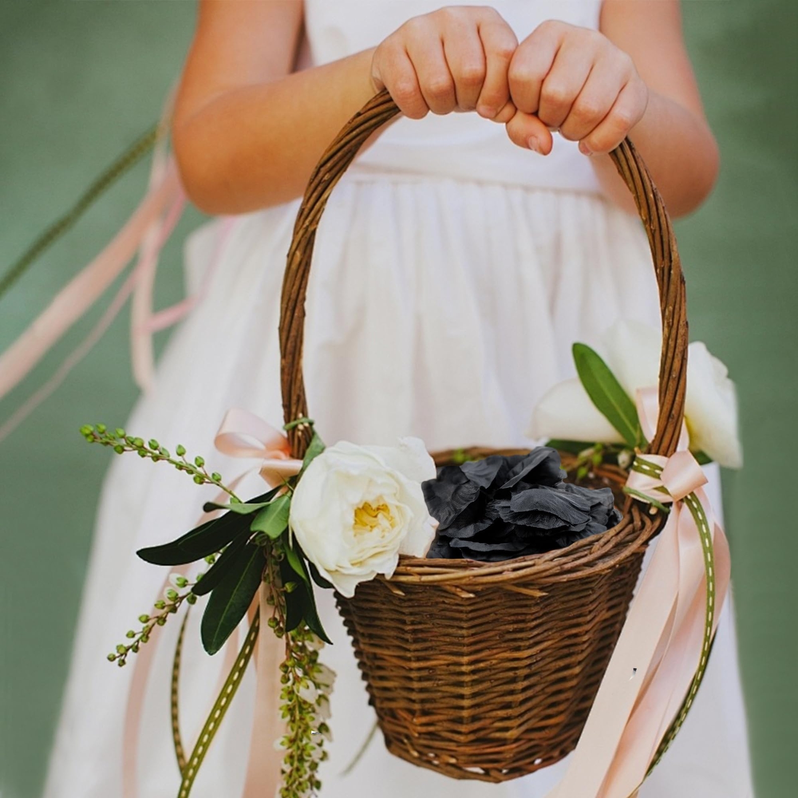 1500PCS Black Artificial Silk Rose Petals Wedding Party Decor Table Scatter