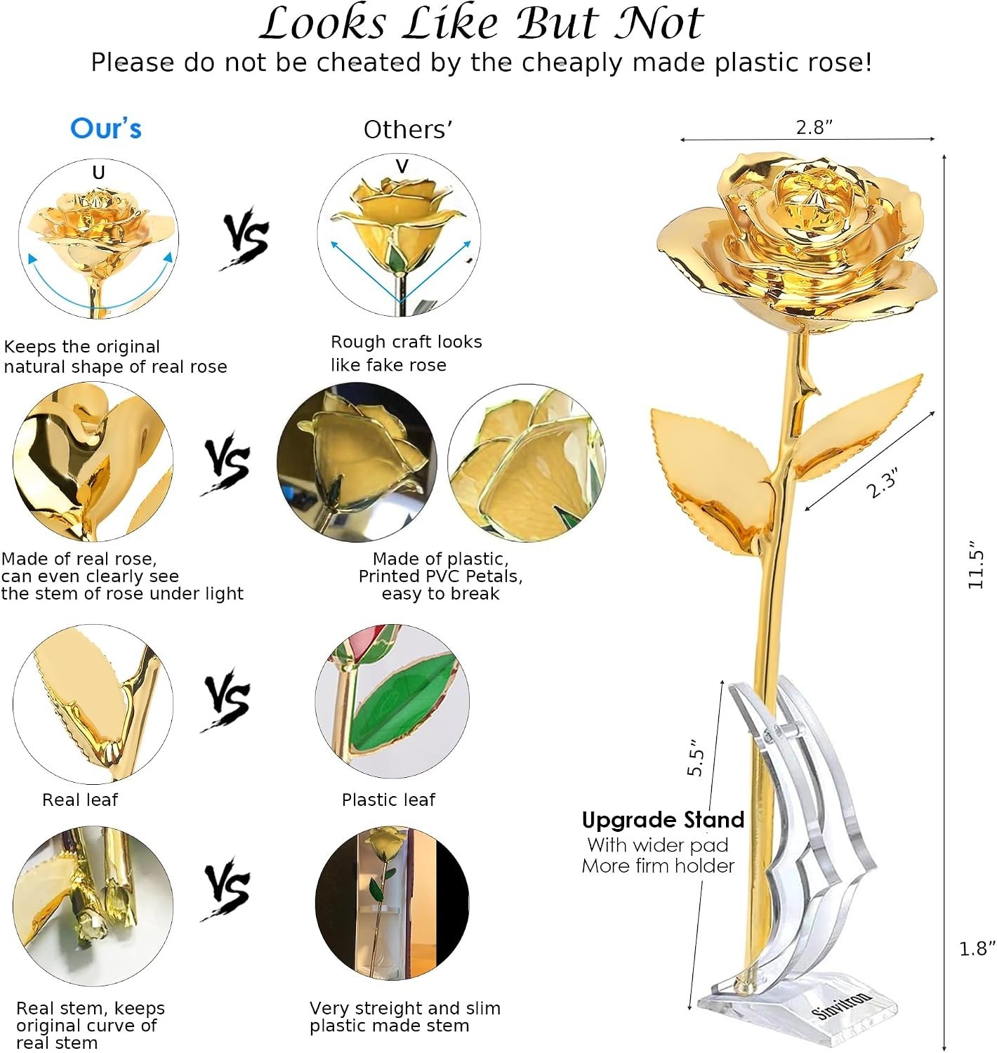Gold Dipped Rose Real 24K Gold Rose, Hand Dipped One of a Kind Golden Roses, …