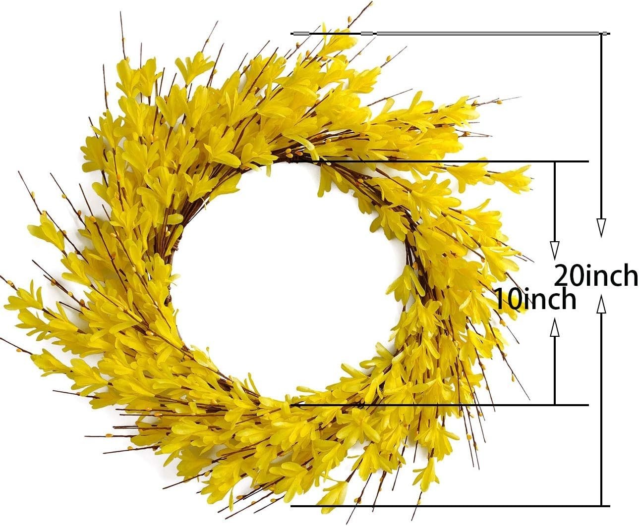 Vibrant Yellow 20-Inch Forsythia Wreath – Perfect for Indoor and Outdoor Use