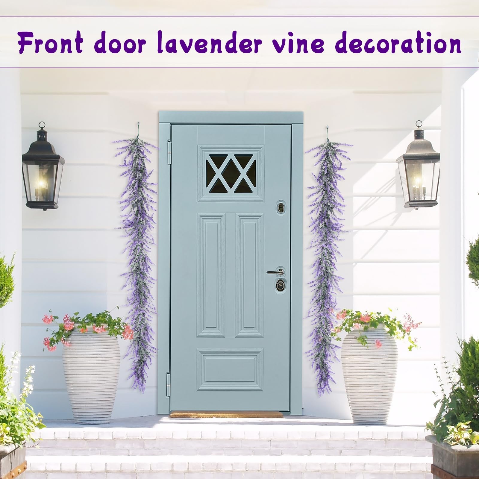 Spring Summer Lavender Garland, 6Ft Purple Lavender Artificial Garland, All Y…