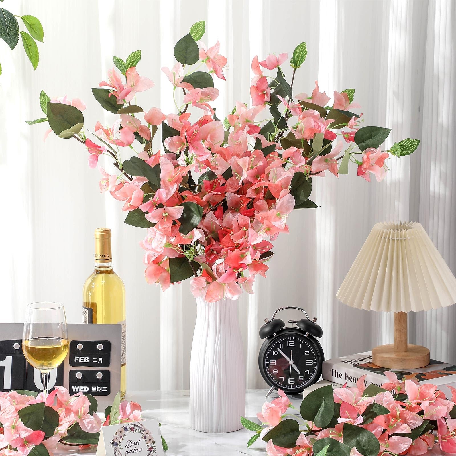 30 Pcs Artificial Faux Bougainvillea Fake Flower Silk Bougainvillea Branches …