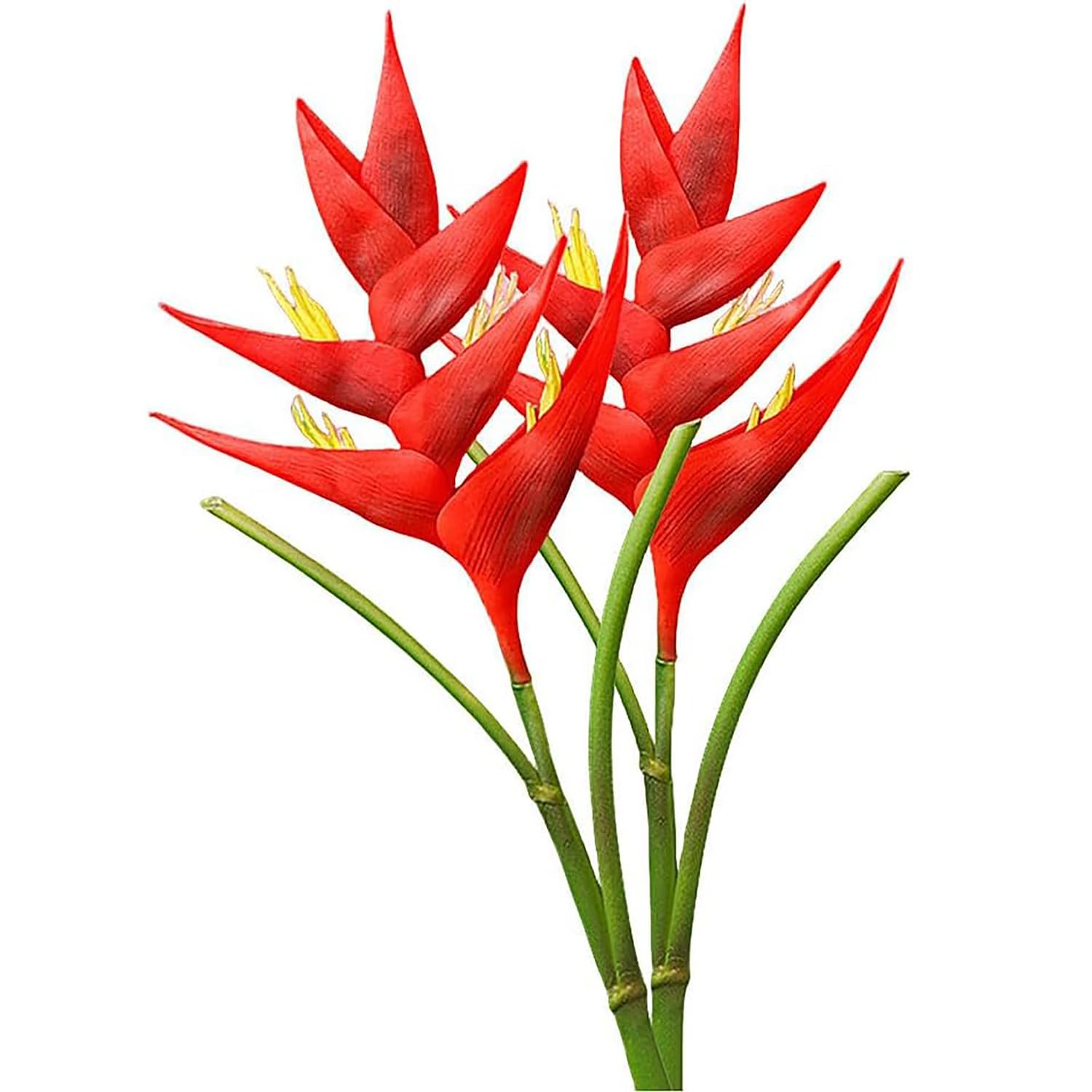 4 PCS Red Artificial Heliconia Fake Bird Of Paradise Flowers Fits 33.5 Inch