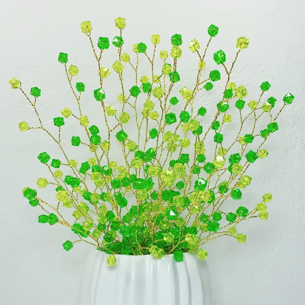 16PCS Crystal Artificial Flowers Bouquets Handmade Acrylic Flower Branches Fa…