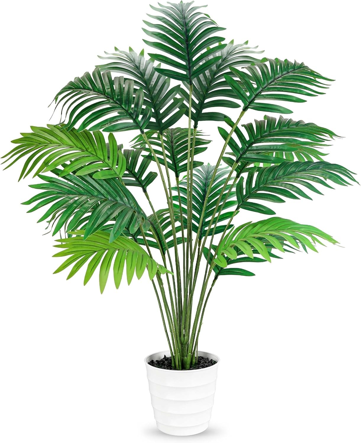 28″ Fake Palm Tree Tall Artificial Plants Areca Faux Trees Indoor in White Pot