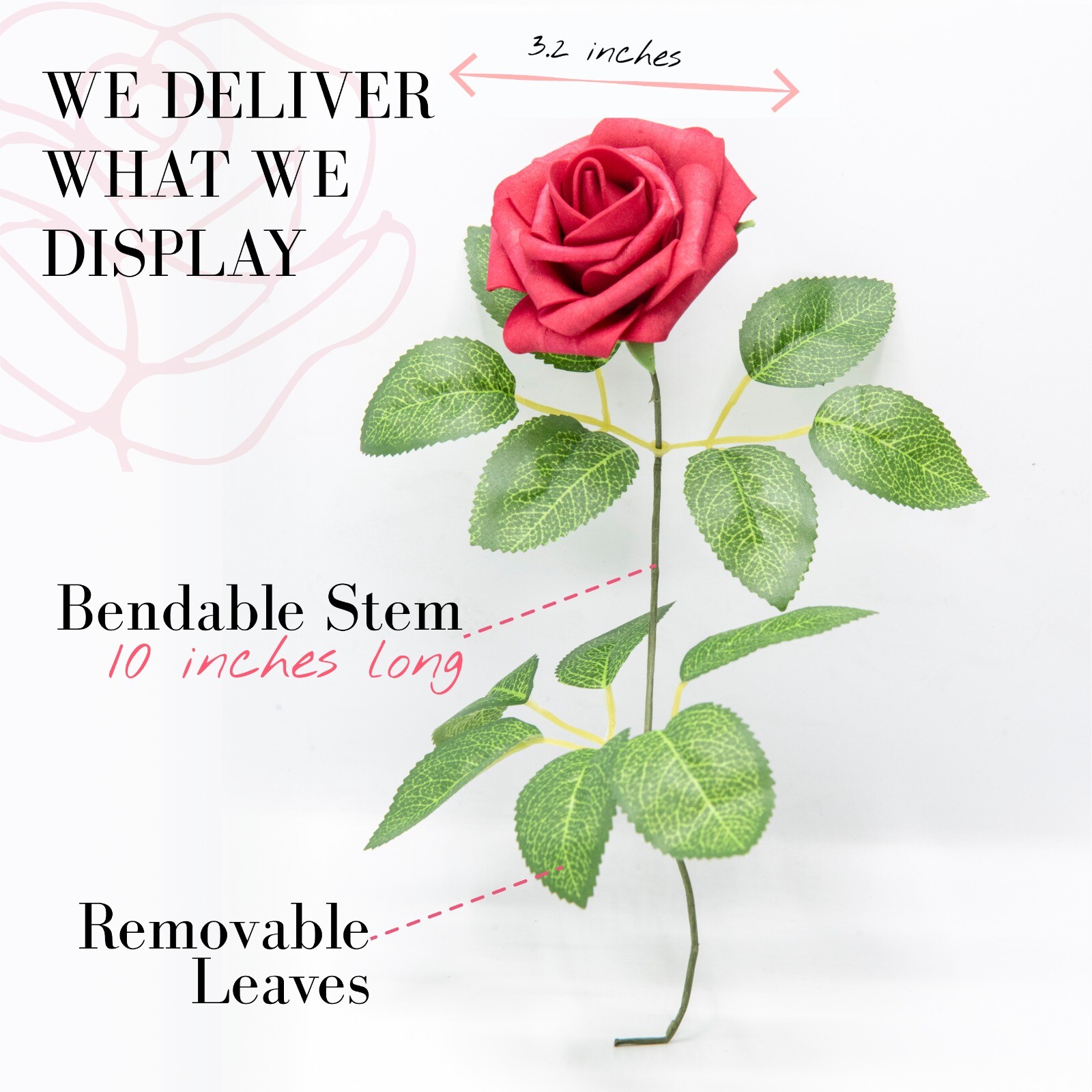 25 Artificial Flowers Rose Floral Bridal Wedding Bouquet Home Party Decoration