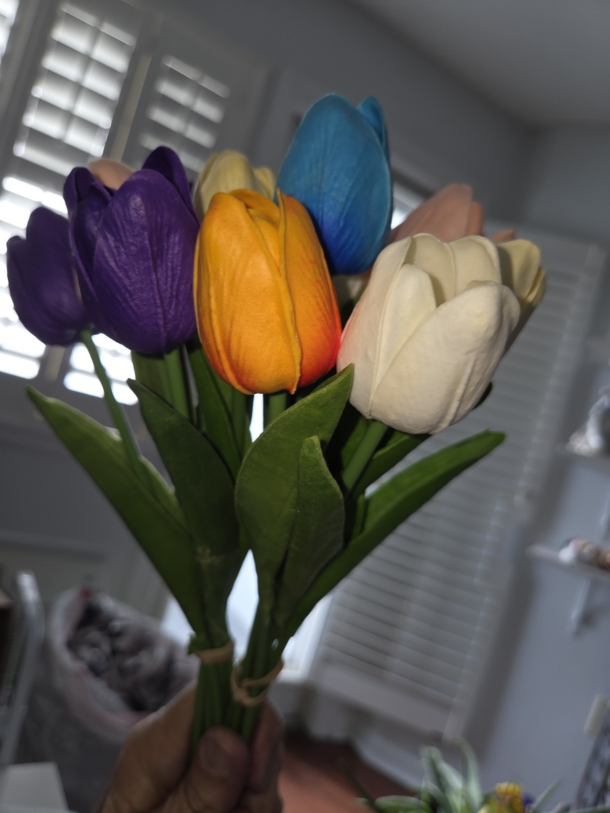 Real Touch Mixed Color Artificial Tulips